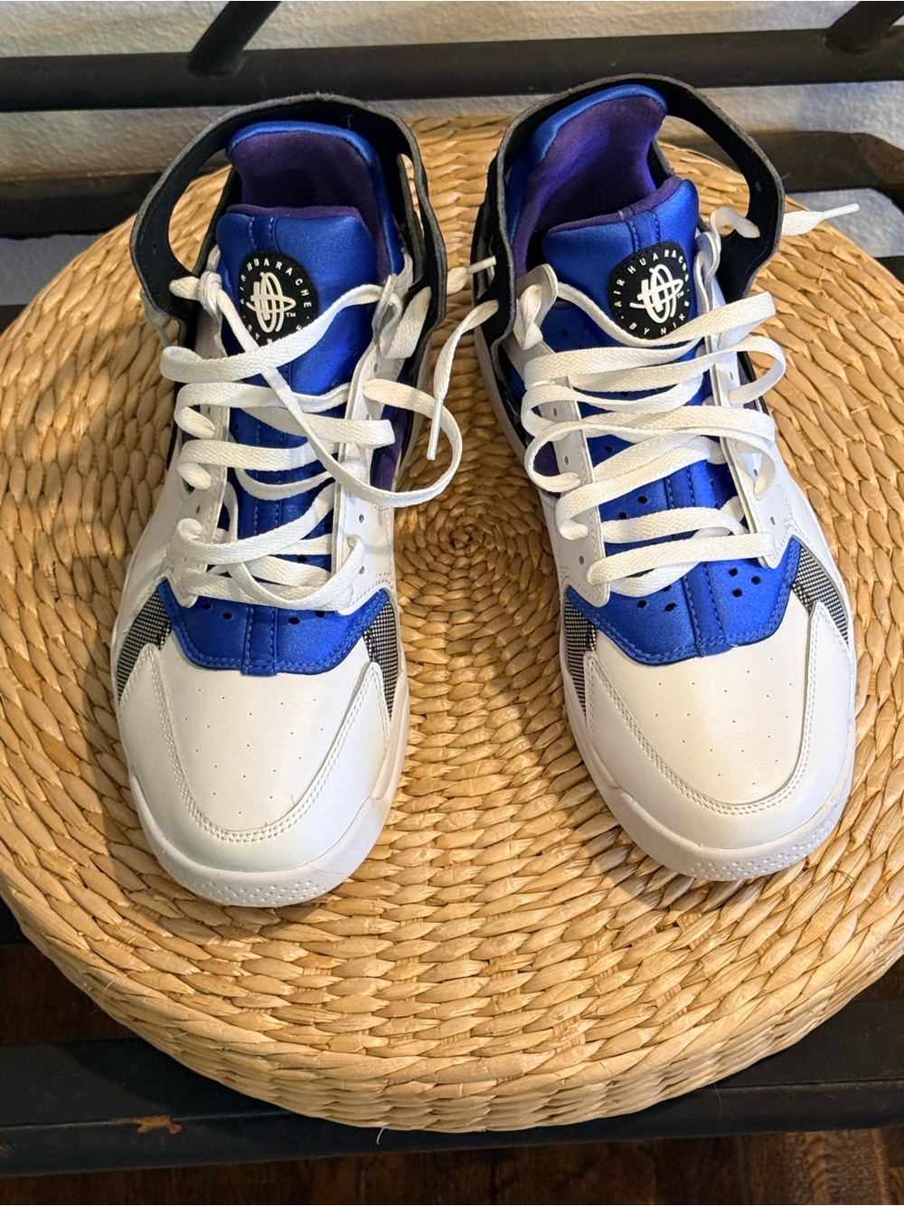 Nike Air Huarache – White/Blue/Purple – Men’s 8.5 - Picture 1 of 6